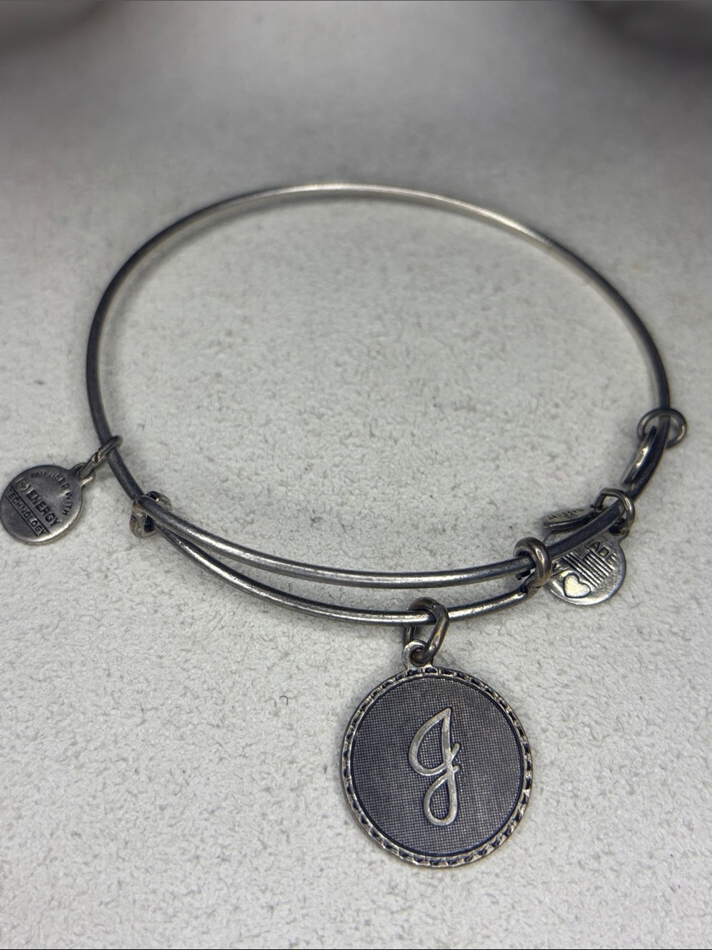 Alex and ani initial J silver bracelet